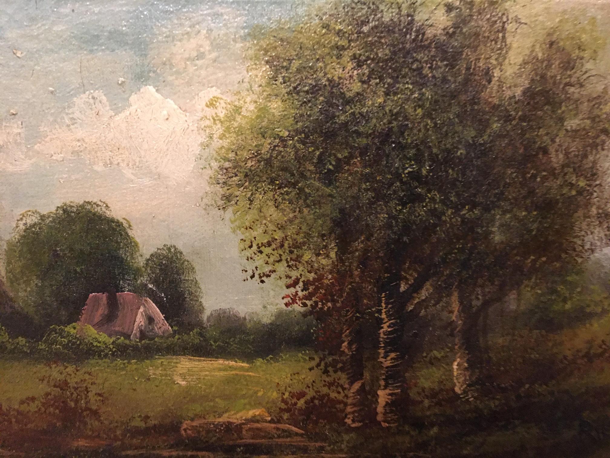 Oil on Canvas Painting of a Summer Landscape, Late 19th Century 3