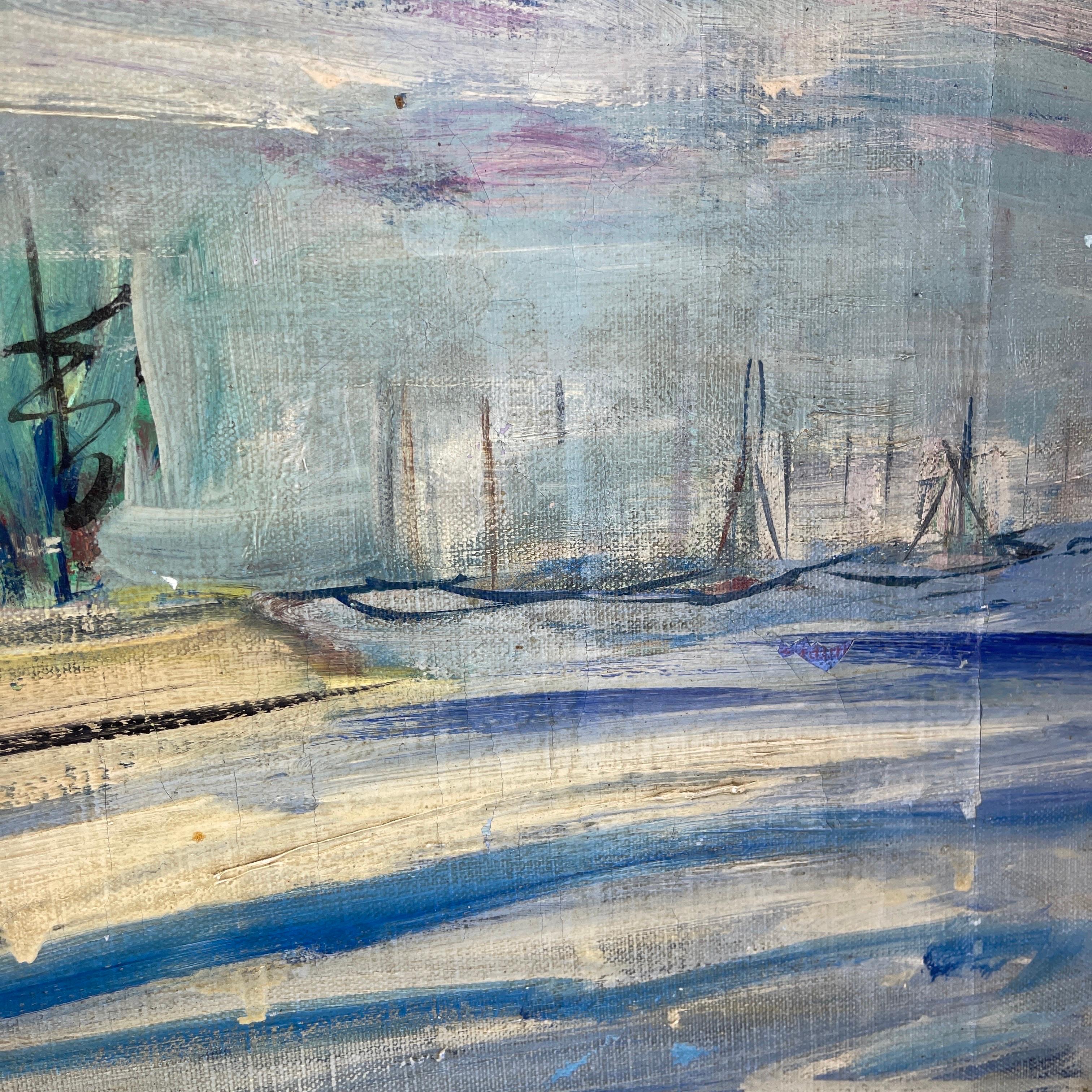 Peinture à l'huile sur toile de la plage et de la côte par C. Holginger en vente 4