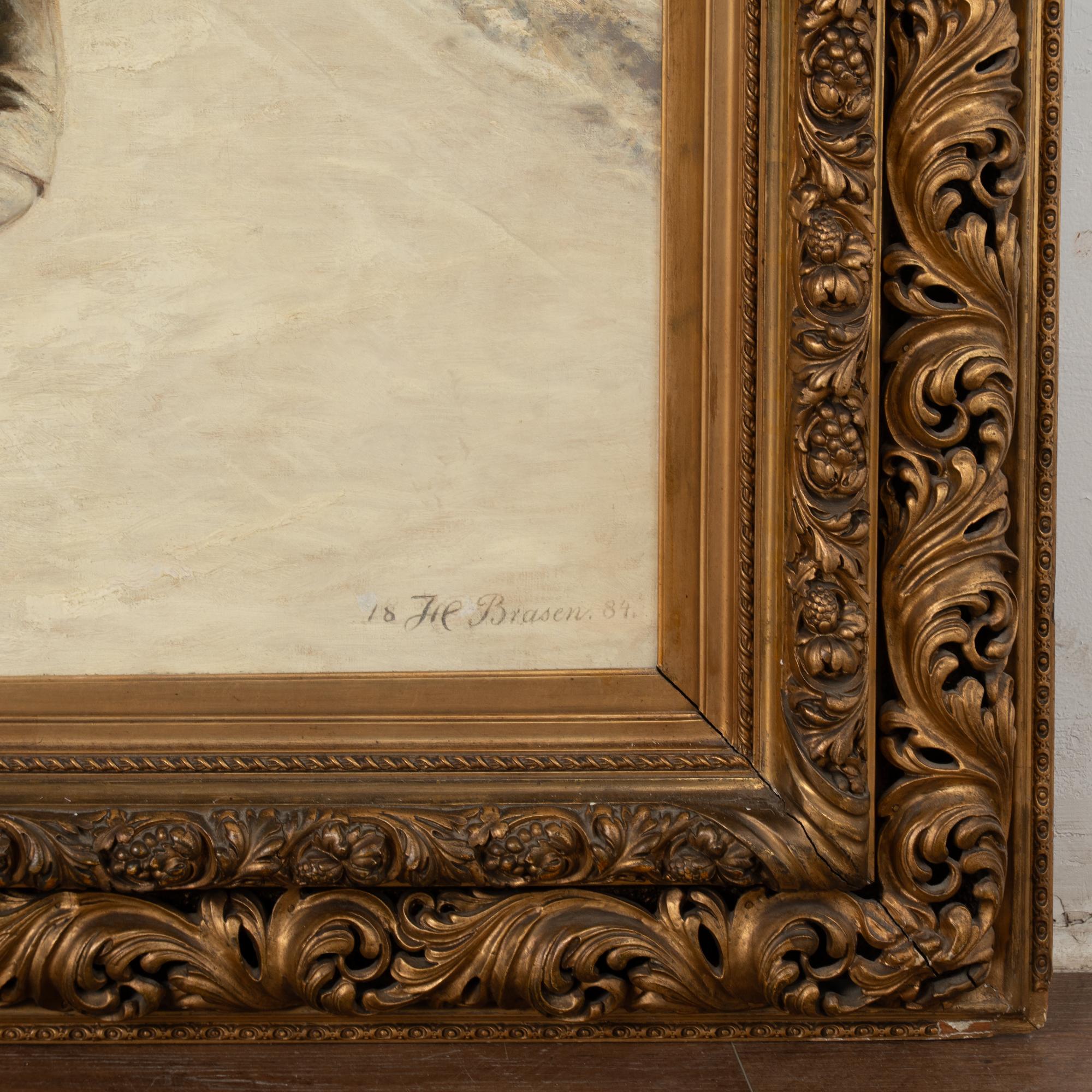 Öl auf Leinwand Gemälde von Paar in der Nähe des Gardasees, Italien Signiert und datiert 1884 im Angebot 6