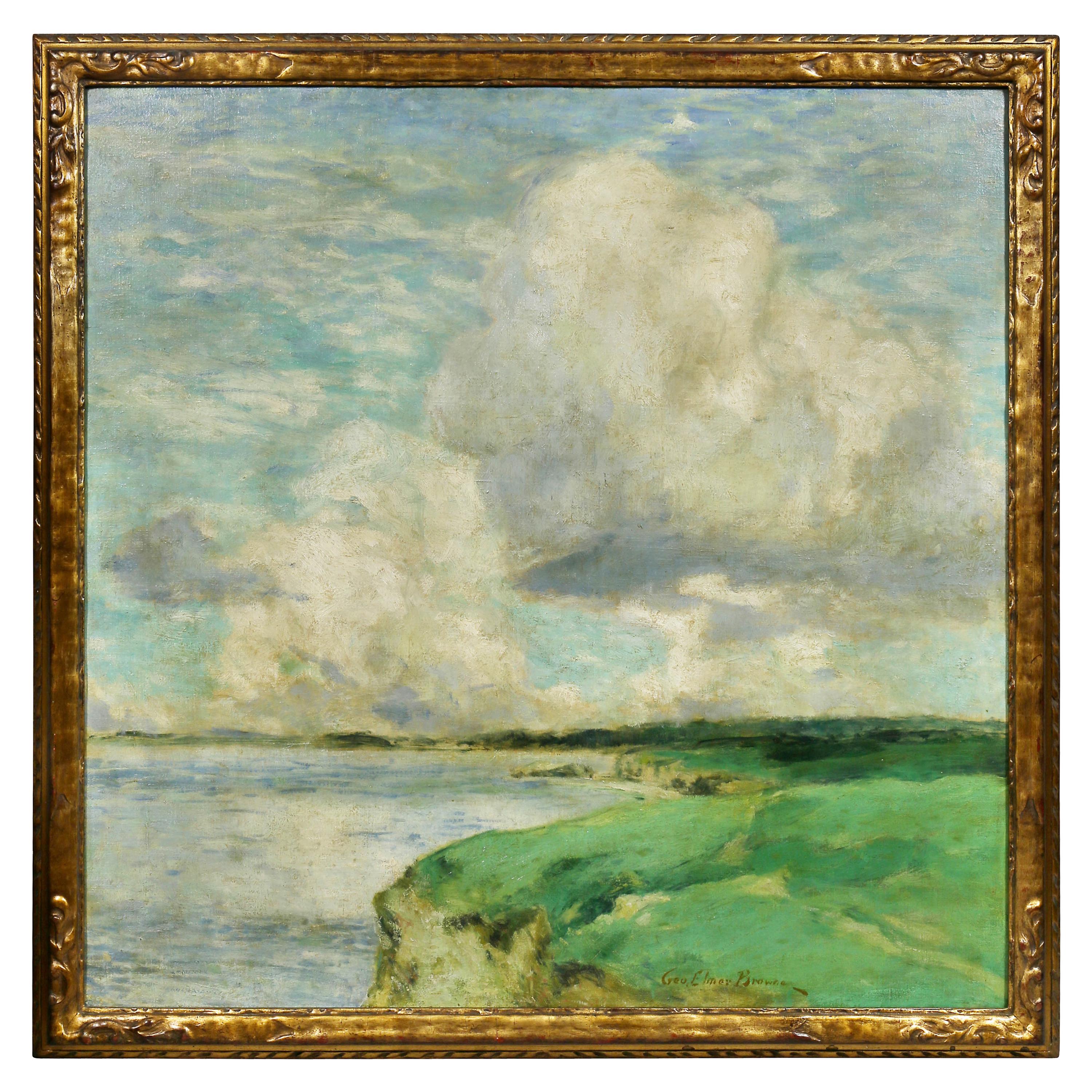 Oil on Canvas Painting of Massachusetts Coastline by George Elmer Browne