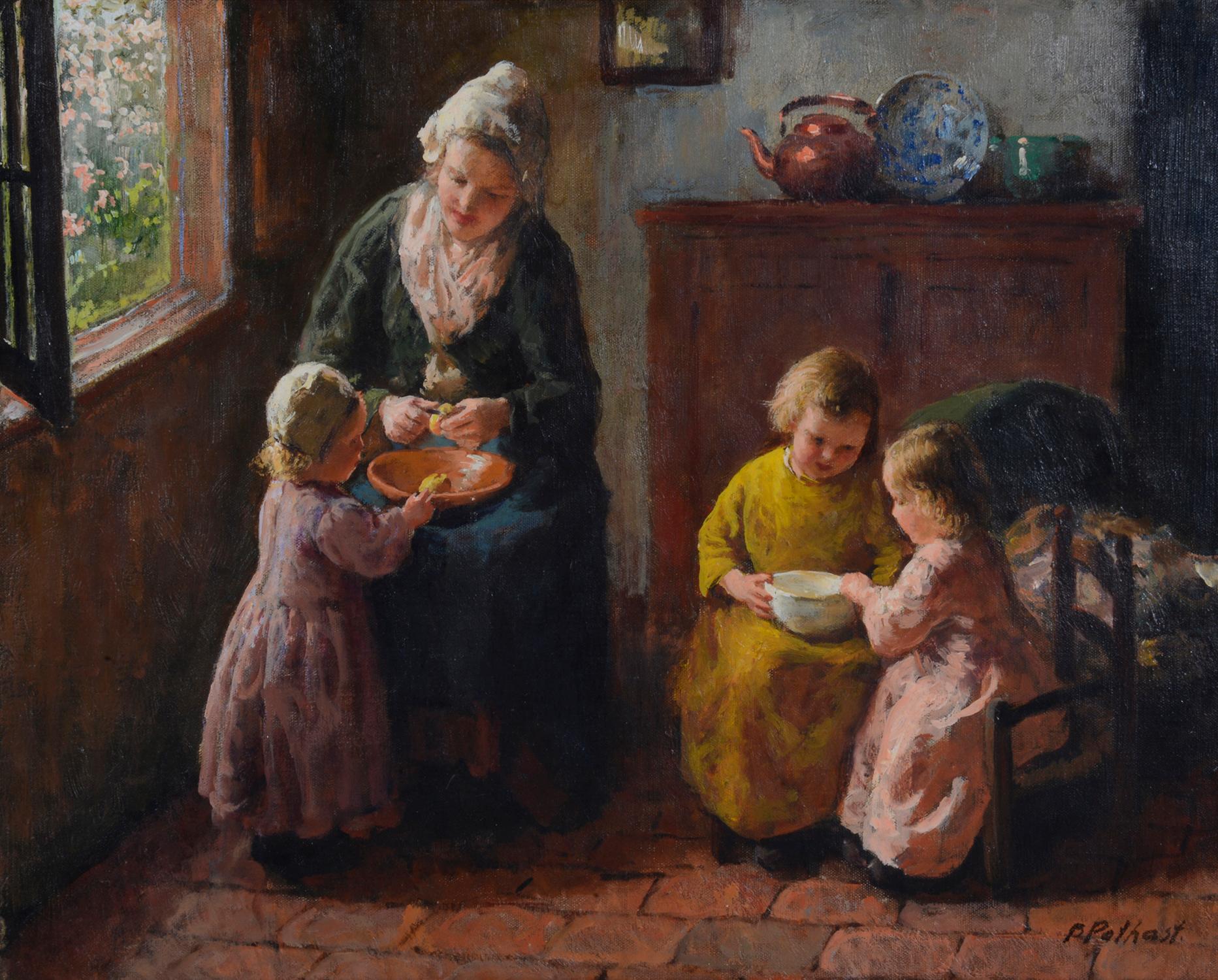 Oil on canvas painting of mother and child by Bernard Pothast, 19th century

Bernard Pothast was a Belgian-born Dutch painter. His subjects consisted of mothers with their children, using traditional Academic Realism to create portraits of