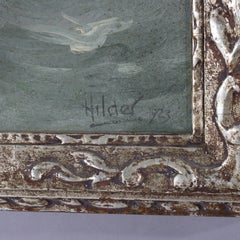 Oil On Canvas Painting Of Stormy Seascape In Newcomb Macklin Style Frame c1923