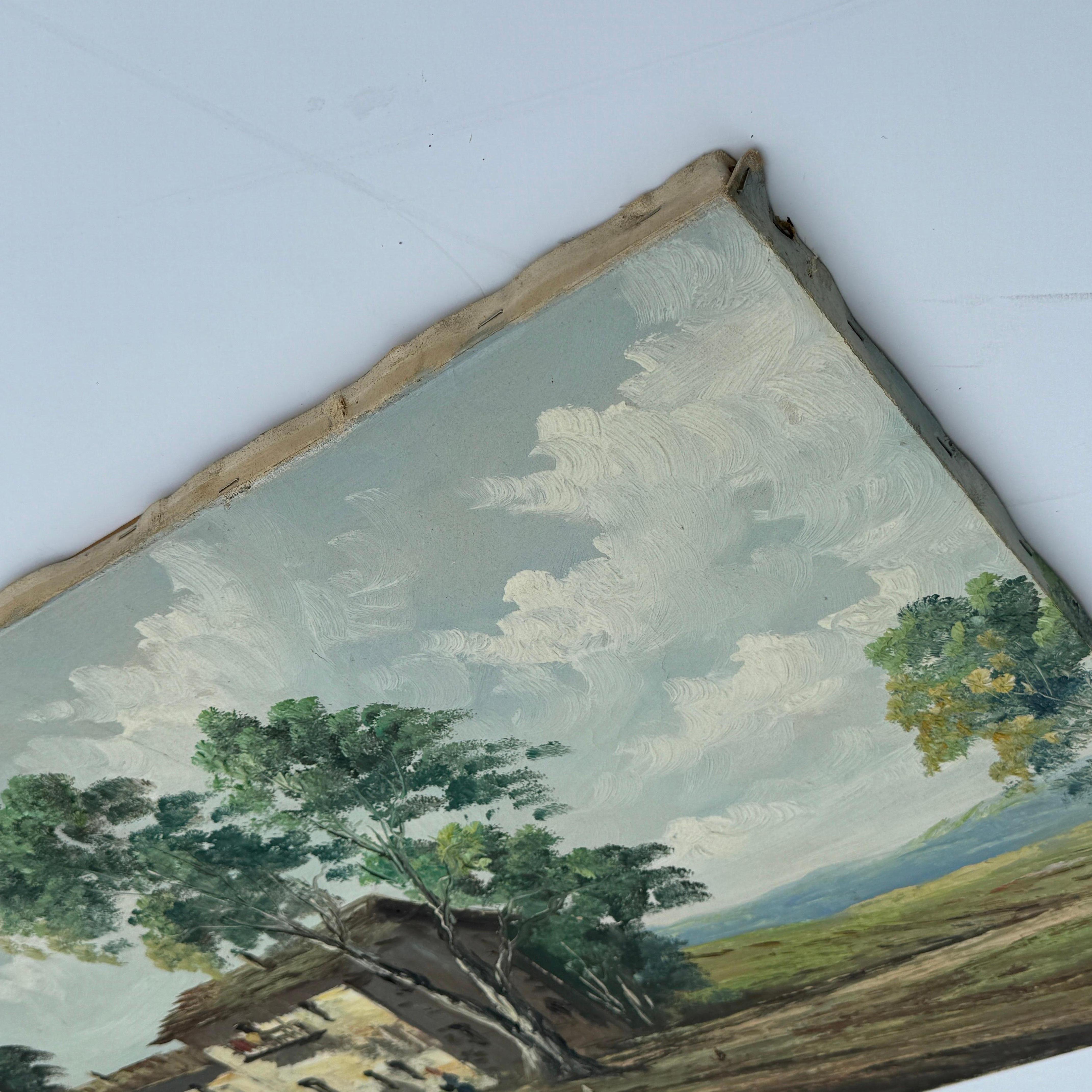 Öl auf Leinwand Gemälde einer Wiener Bauernsszene, Ölgemälde, Mitte des 20. Jahrhunderts  im Angebot 1