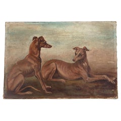 Oil on Canvas Painting of Whippets