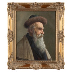 Vintage Oil on Canvas Painting, Portrait of Russian Man, Russia circa 1950-60