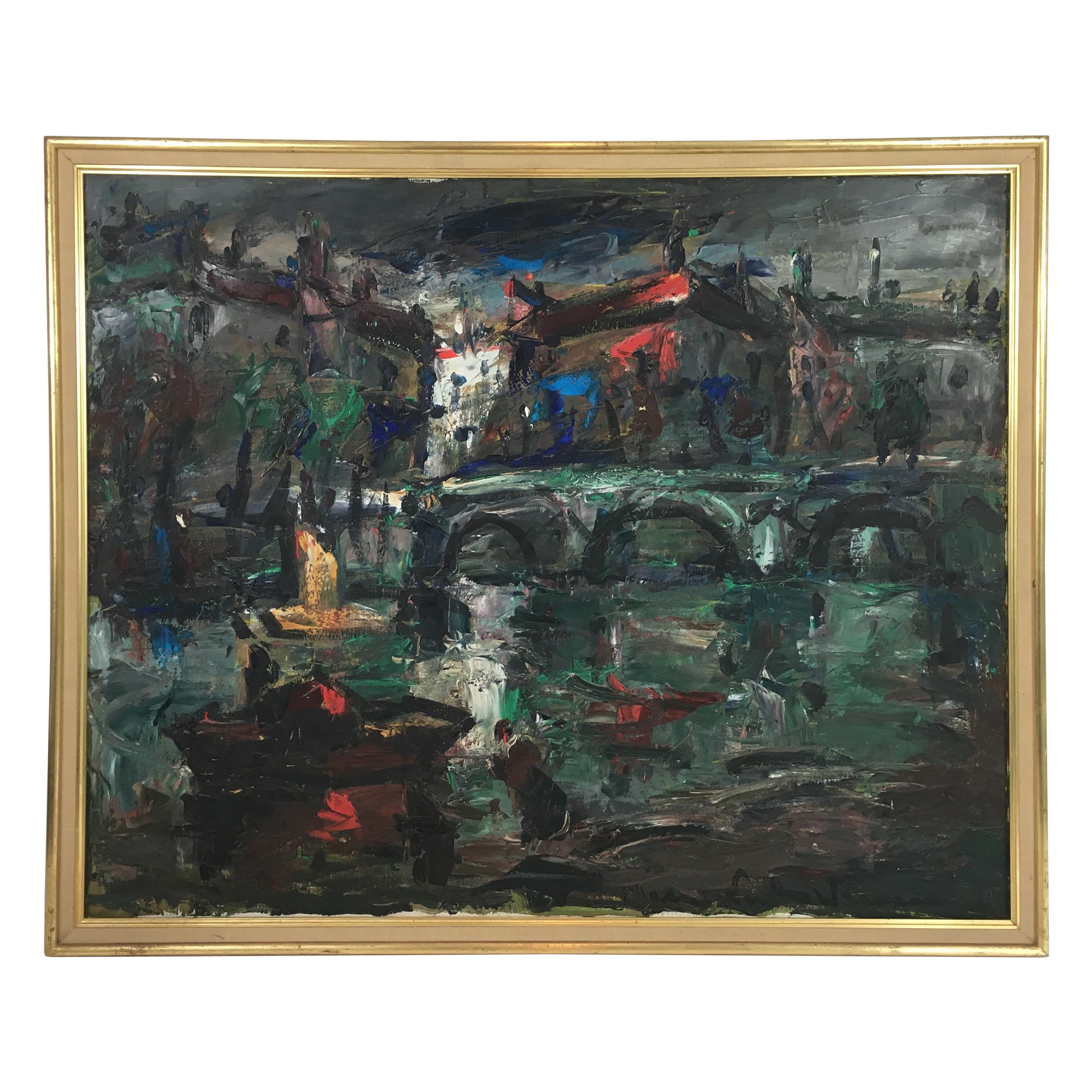 Pintura al óleo sobre lienzo, firmada, hacia 1960