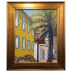 Oil on Canvas Painting "St Augustine Yellow House", Lawrence Snider, circa 2019