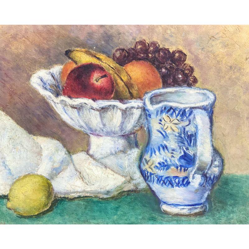 European Oil on Canvas Painting, Still Life with Lemon by Simka Simkhovitch, 1930 For Sale