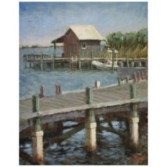 Oil on Canvas "Pier to the Boathouse" by Sue Foell