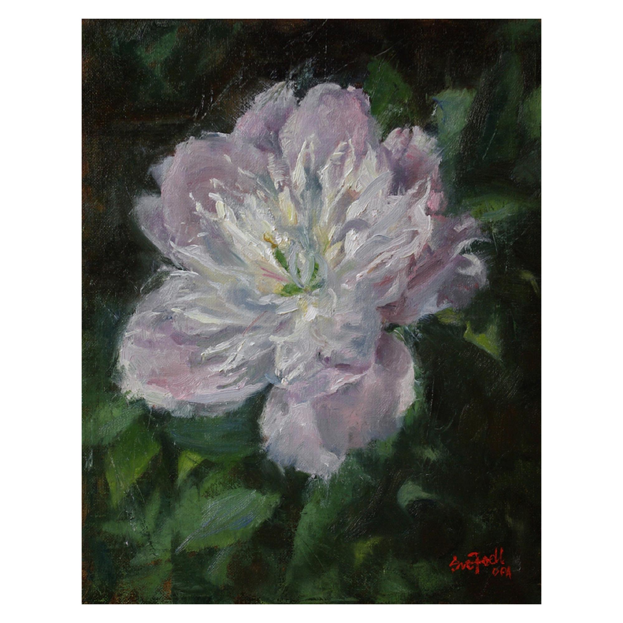 Oil on Canvas "Pink Peony" Scene of a Peony Flower by Sue Foell