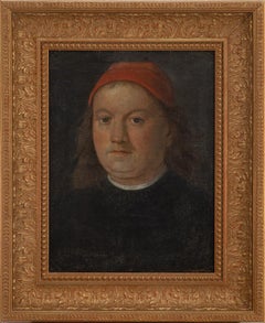 Oil on Canvas Portrait after Perugino, Historicist School, 18th Century