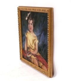 Oil on Canvas Portrait of a Girl by Sandor Vago 30" x 26"