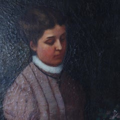 Oil on Canvas Portrait of a Maiden by Grant in Newcomb Macklin attr Frame c1890