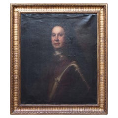 Oil on Canvas Portrait of a Man in Armour, United Kingdom, Circa:1750