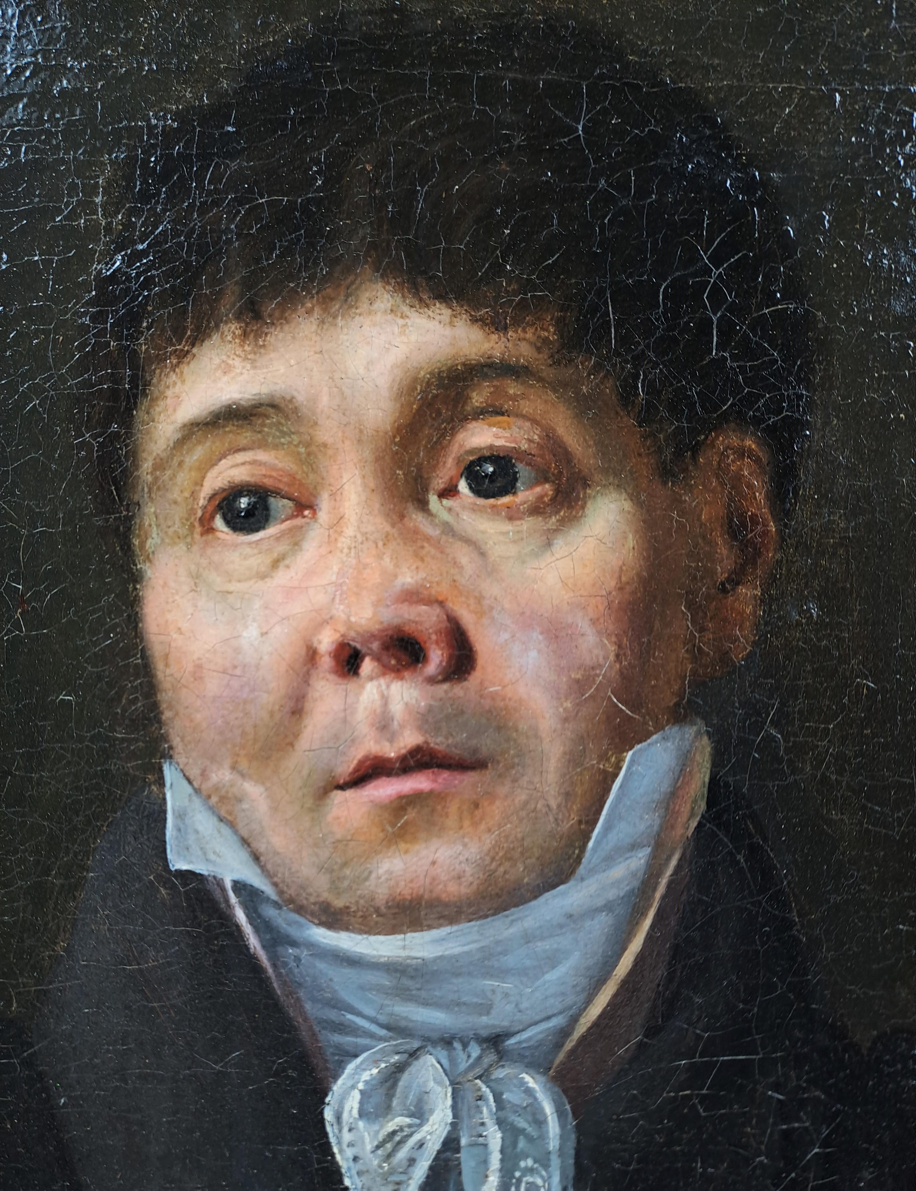Français Huile sur toile - Portrait d'un homme - Période de restauration en vente