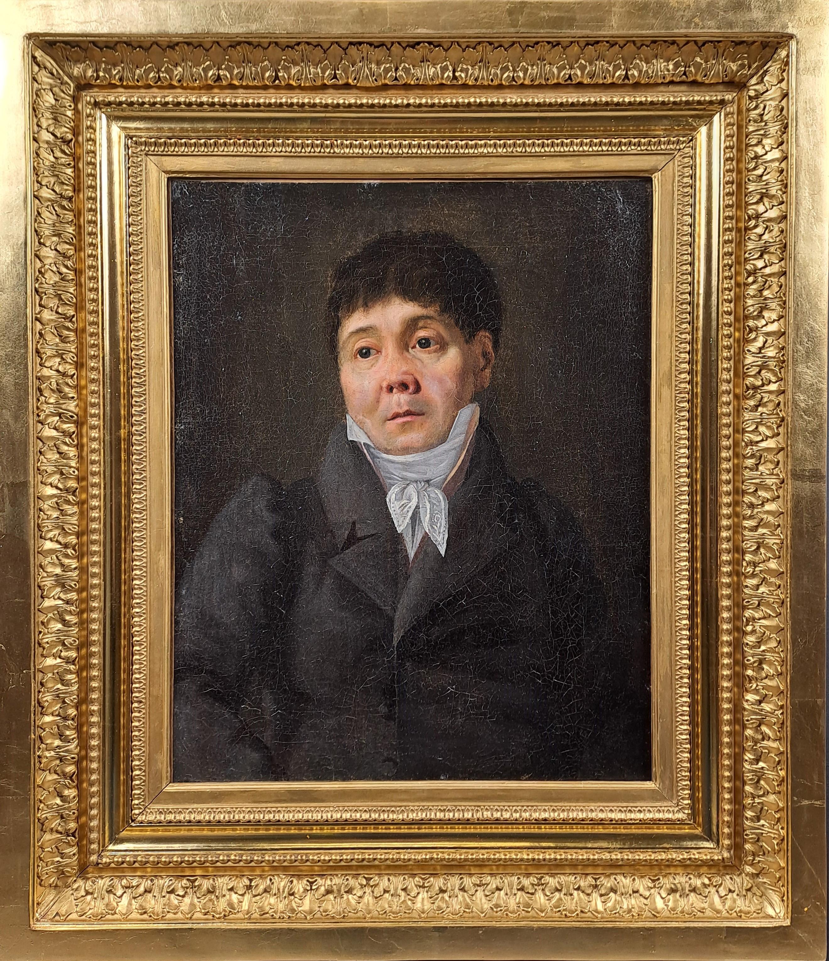Huilé Huile sur toile - Portrait d'un homme - Période de restauration en vente