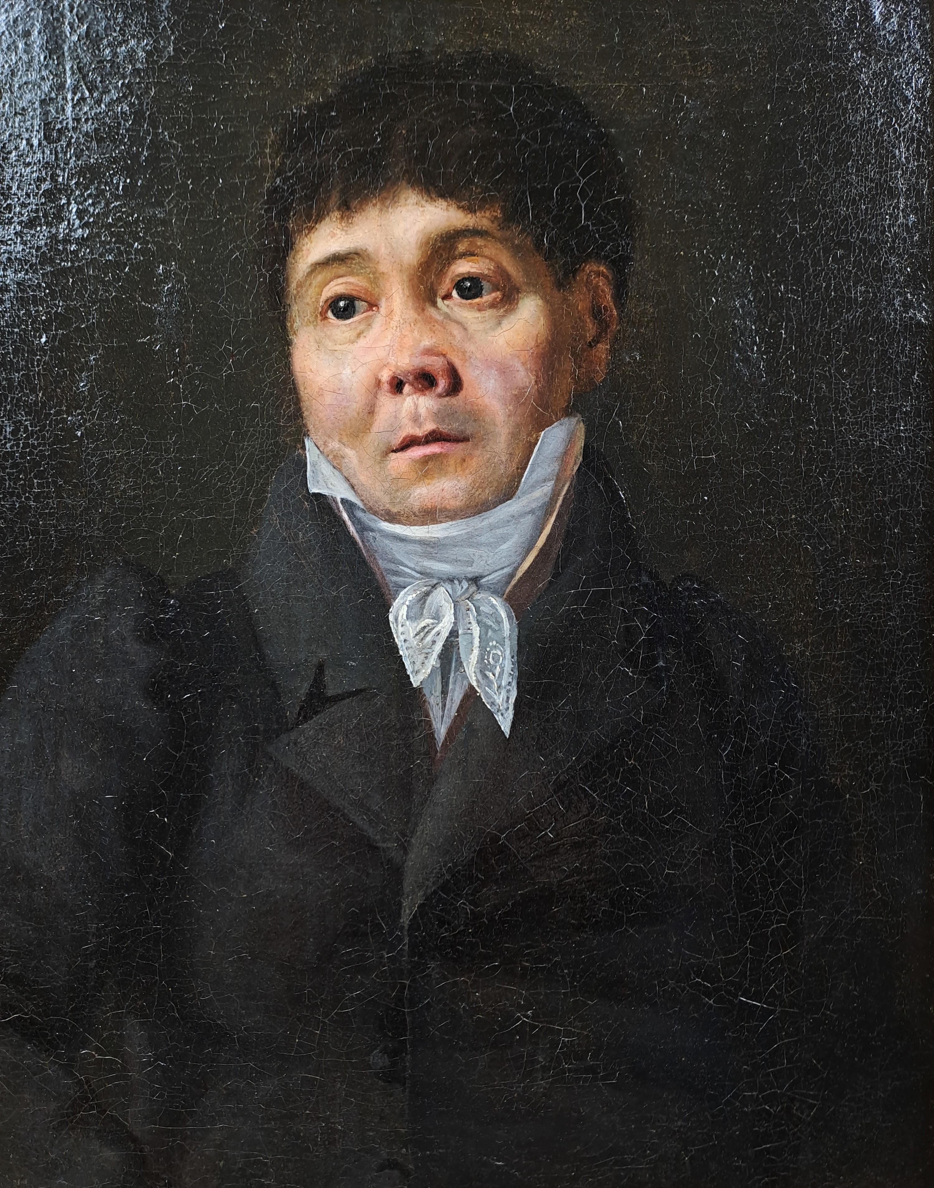 Huile sur toile - Portrait d'un homme - Période de restauration Bon état - En vente à BARSAC, FR