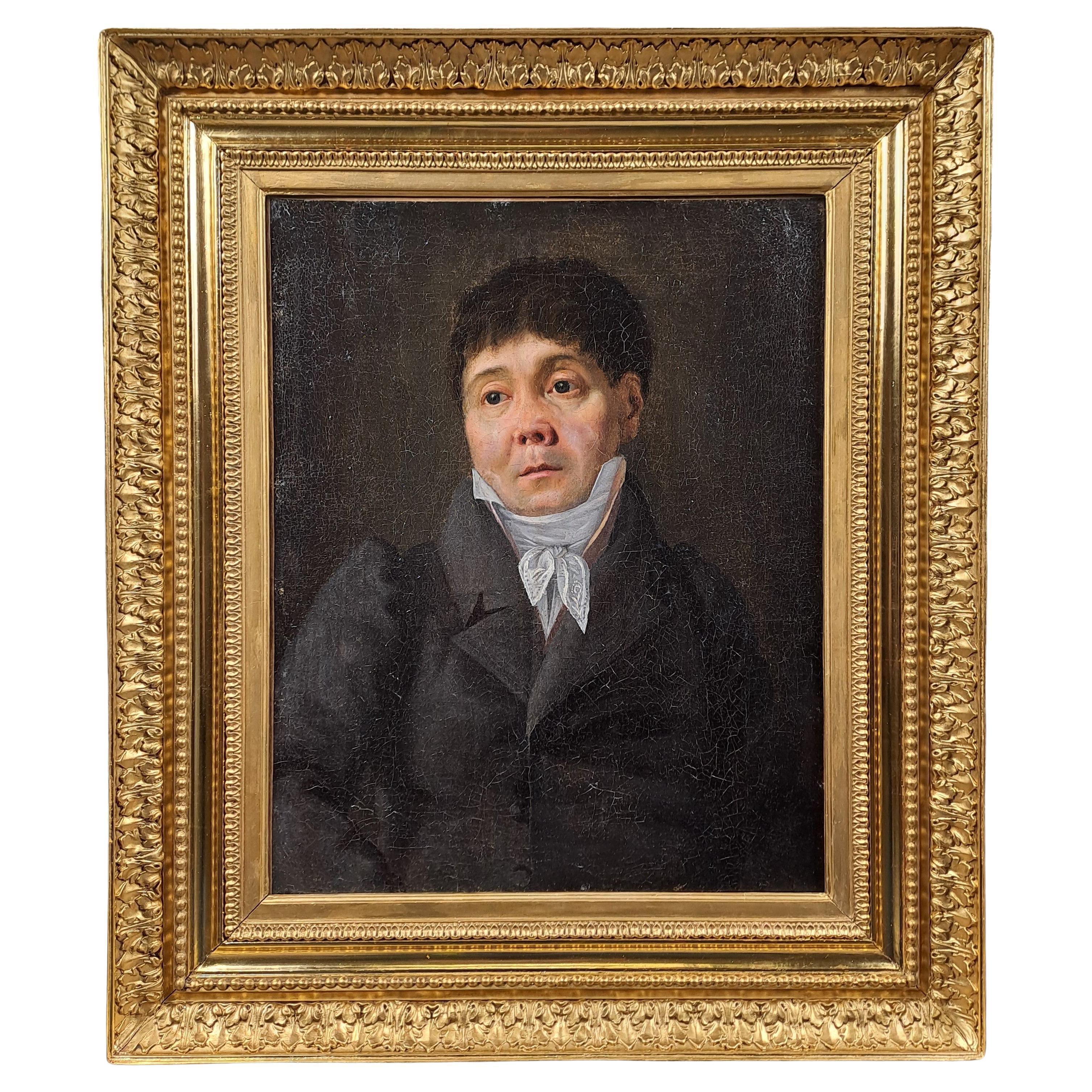 Huile sur toile - Portrait d'un homme - Période de restauration en vente