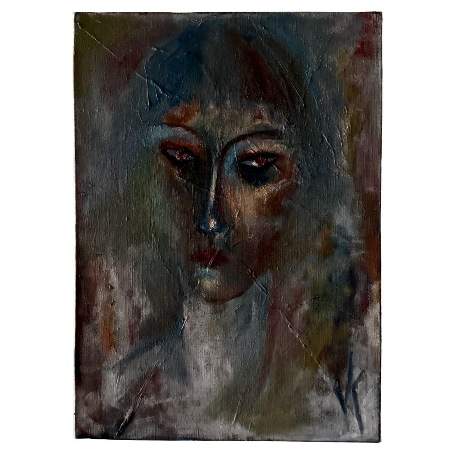 Öl auf Leinwand, Porträt einer Frau von Véronique Maude Finy, 20.