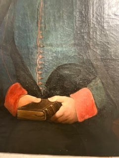 Portrait of an Ecclesiastic, Mid-19th Century Oil on Canvas, Signed