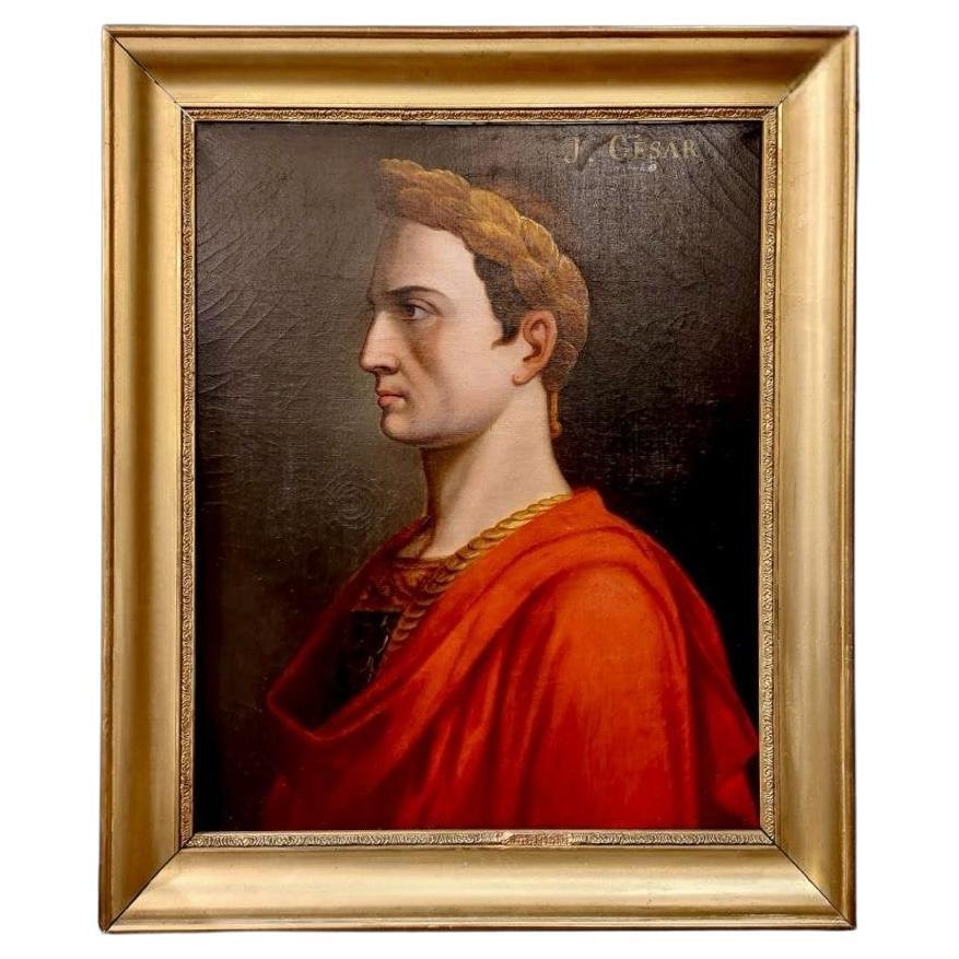 Portrait de Jules César à l'huile sur toile, début du 19e siècle