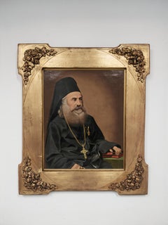 Oil on canvas "Portrait of Patriarch German Andjelic" by Nikola Dimsic, 1879