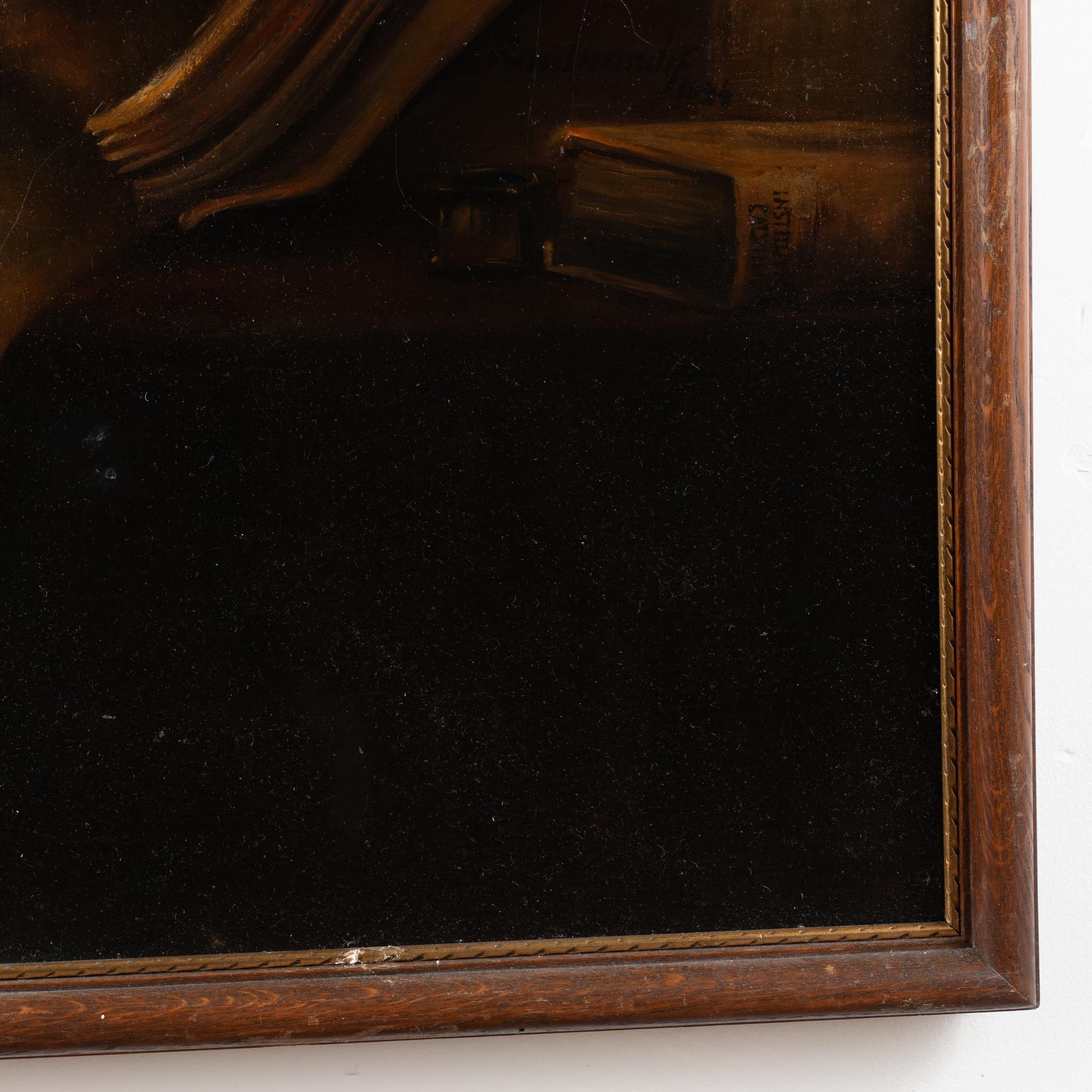 Öl auf Leinwand Porträt eines Gelehrten, signiert und datiert Franz Josef Blaschke 1952 im Angebot 5