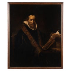Oil on Canvas Portrait of Scholar, signed and dated Franz Josef Blaschke 1952