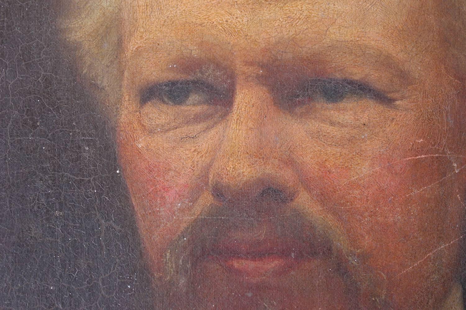 English Oil on Canvas Portrait of the Minister Thomas Child, circa 1870