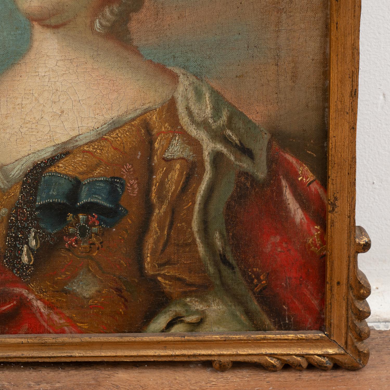 Öl auf Leinwand Porträts König Fredrik V & Königin Louise, Dänemark um 1780 im Angebot 7
