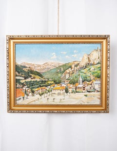 Oil on canvas, Provence landscape, France, mid-20th century