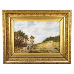Oil on Canvas Representing an Animated Landscape Signed Collignon, 19th Century