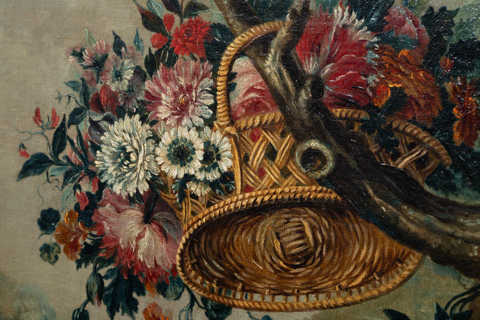 Français Peinture à l'huile sur toile représentant des fleurs. École française du XIXe siècle en vente
