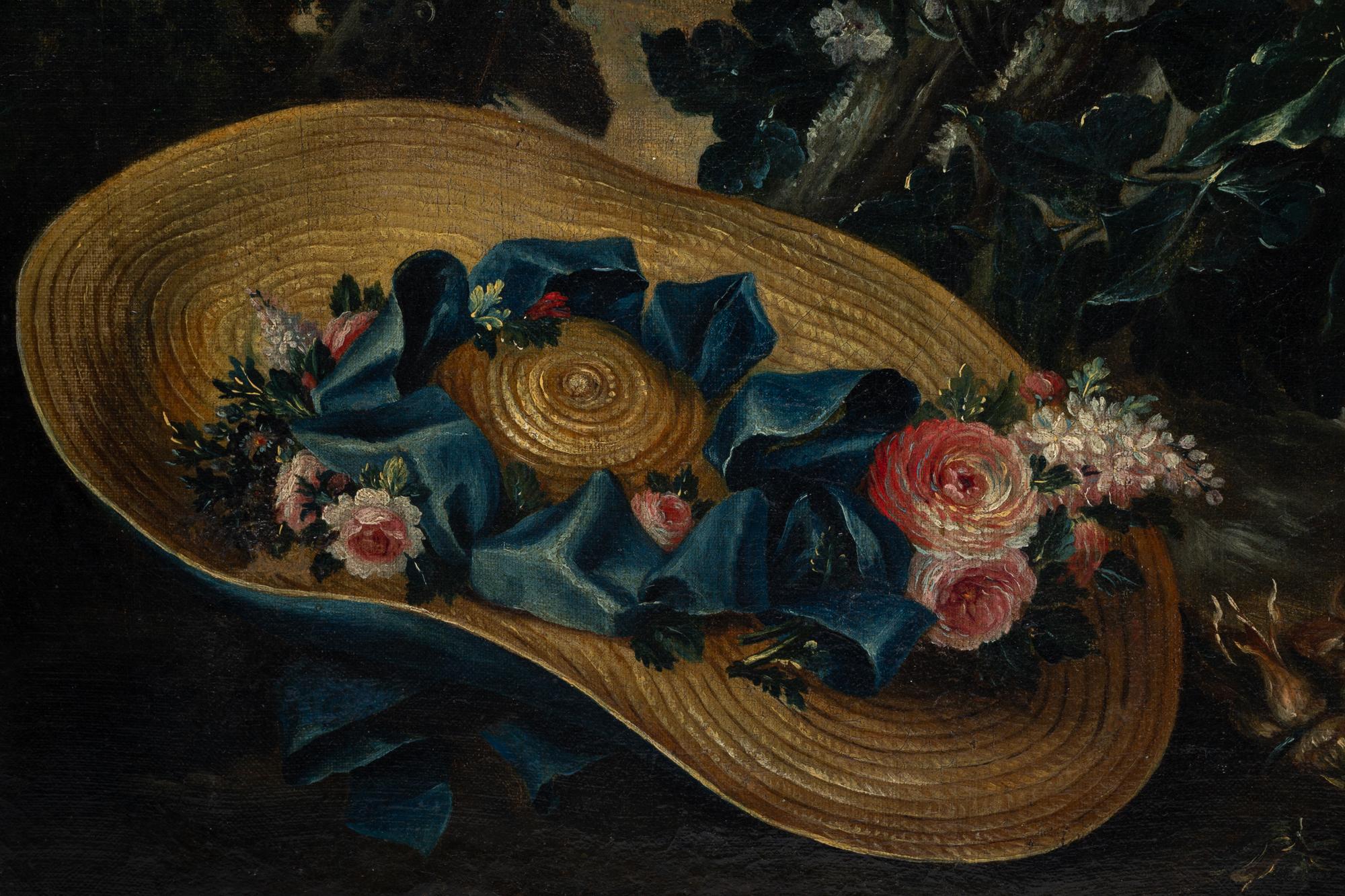 Peinture à l'huile sur toile représentant des fleurs. École française du XIXe siècle Bon état - En vente à Lisboa, PT