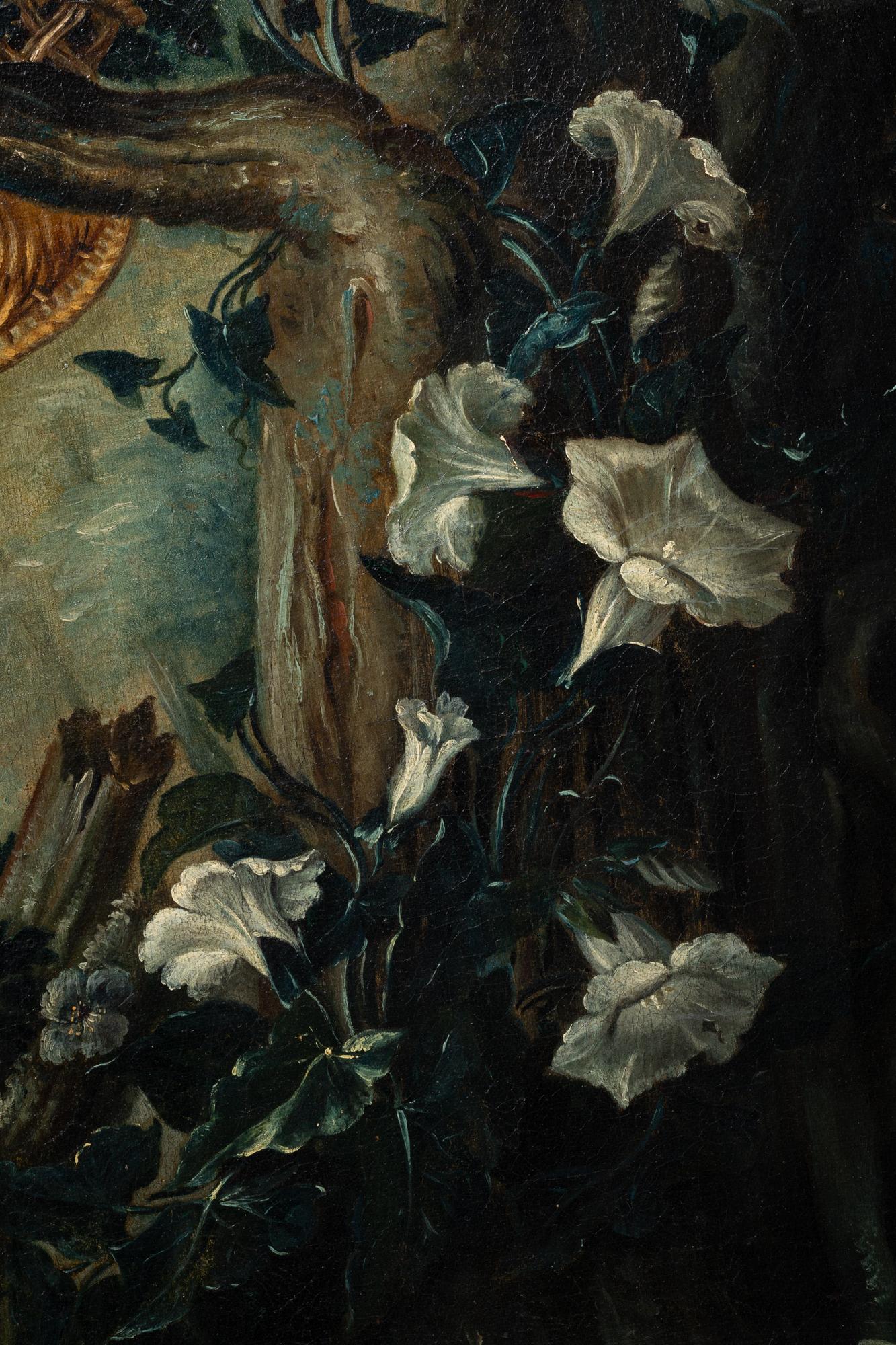 Toile Peinture à l'huile sur toile représentant des fleurs. École française du XIXe siècle en vente