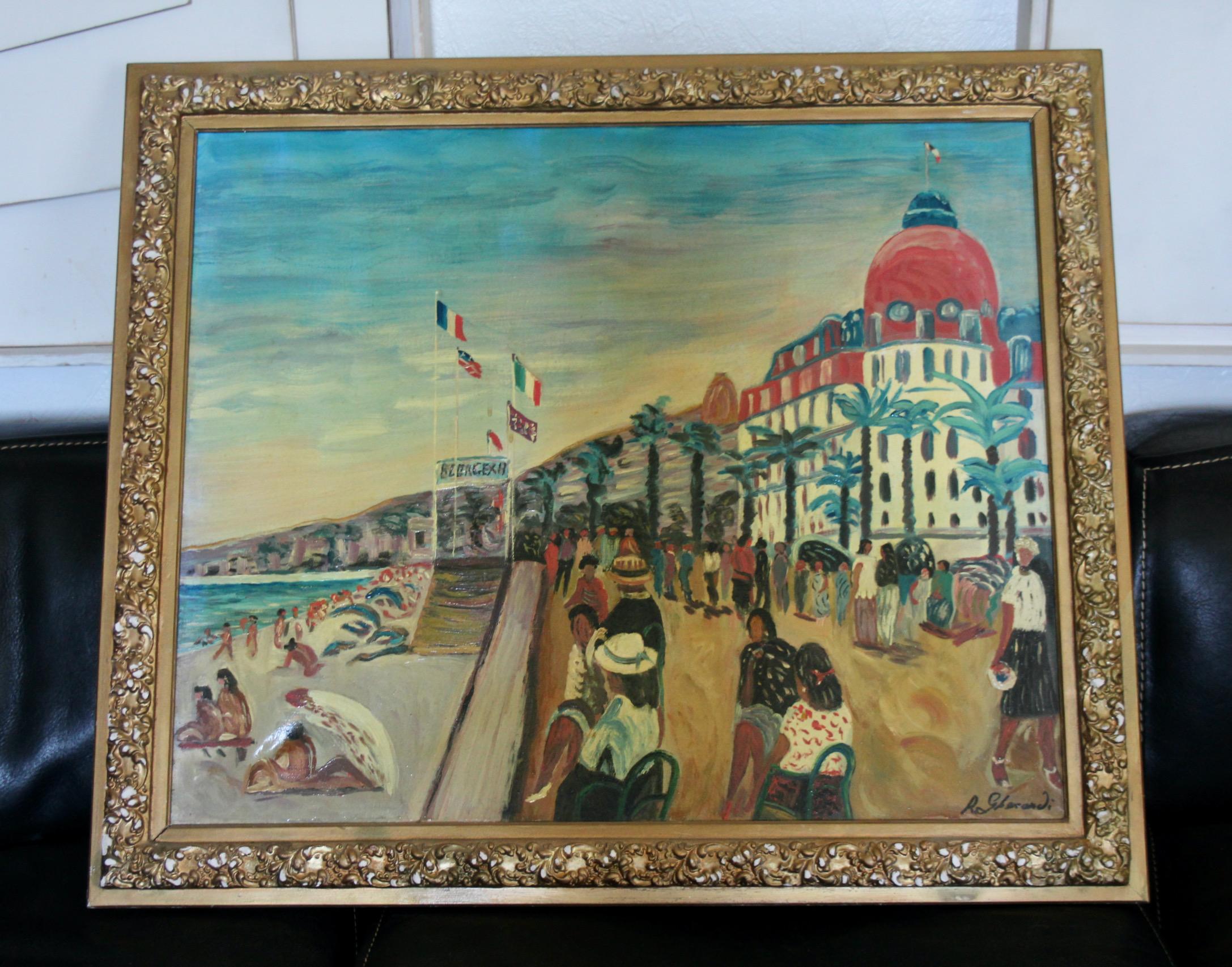 Olio su tela raffigurante Nizza Francia in vendita 2