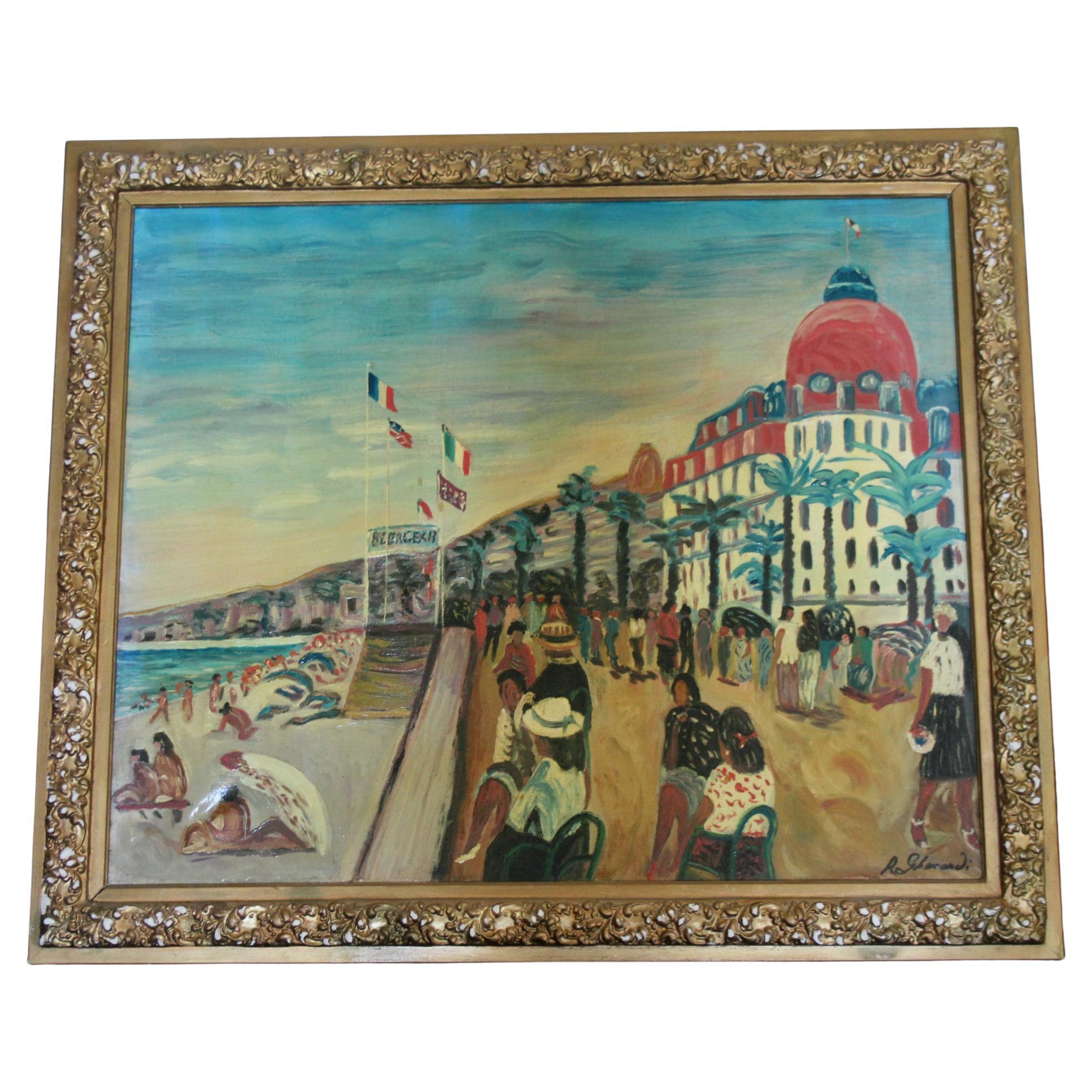 Olio su tela raffigurante Nizza Francia