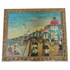 Olio su tela raffigurante Nizza Francia
