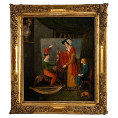 Oil on Canvas Representing the Duchess of Berry with Her Two Children, 1830