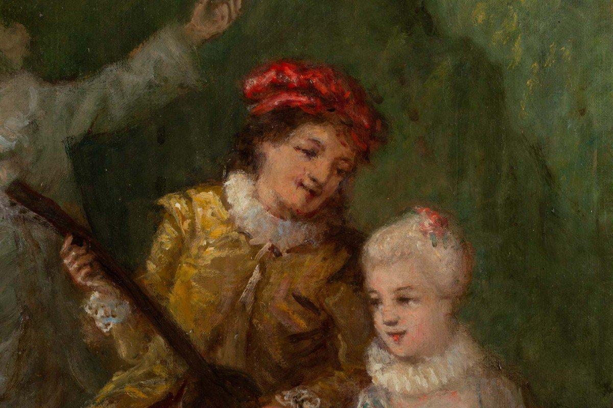 European Oil on Canvas Romantic Scene XIXth Century