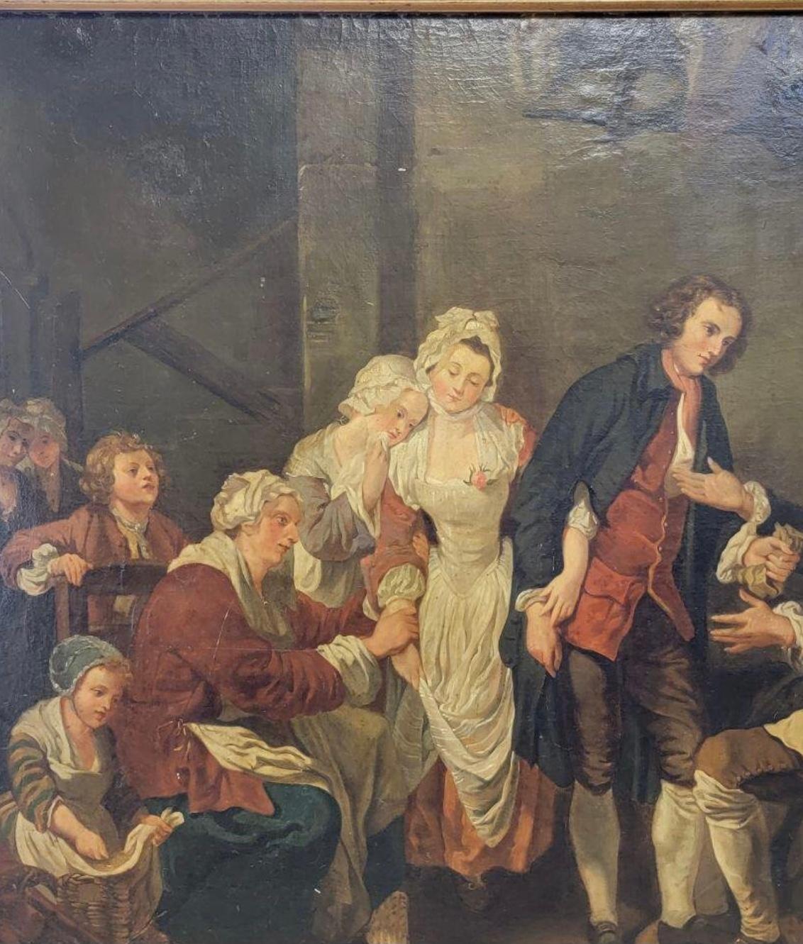 Rococo Oil On Canvas School of Jean-Baptiste Greuze For Sale