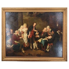 Antique Oil On Canvas School of Jean-Baptiste Greuze