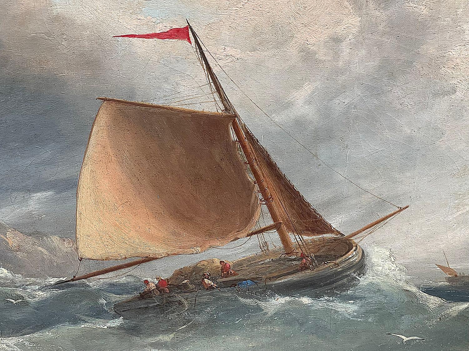 WILLIAMSON, William Henry, (Engländer, 1820-1883): Sailing Ships on Rough Seas off the Coast, Öl/Leinwand, links unten signiert, vergoldeter Gessorahmen.

Los 73 C/C DDKAE 61968