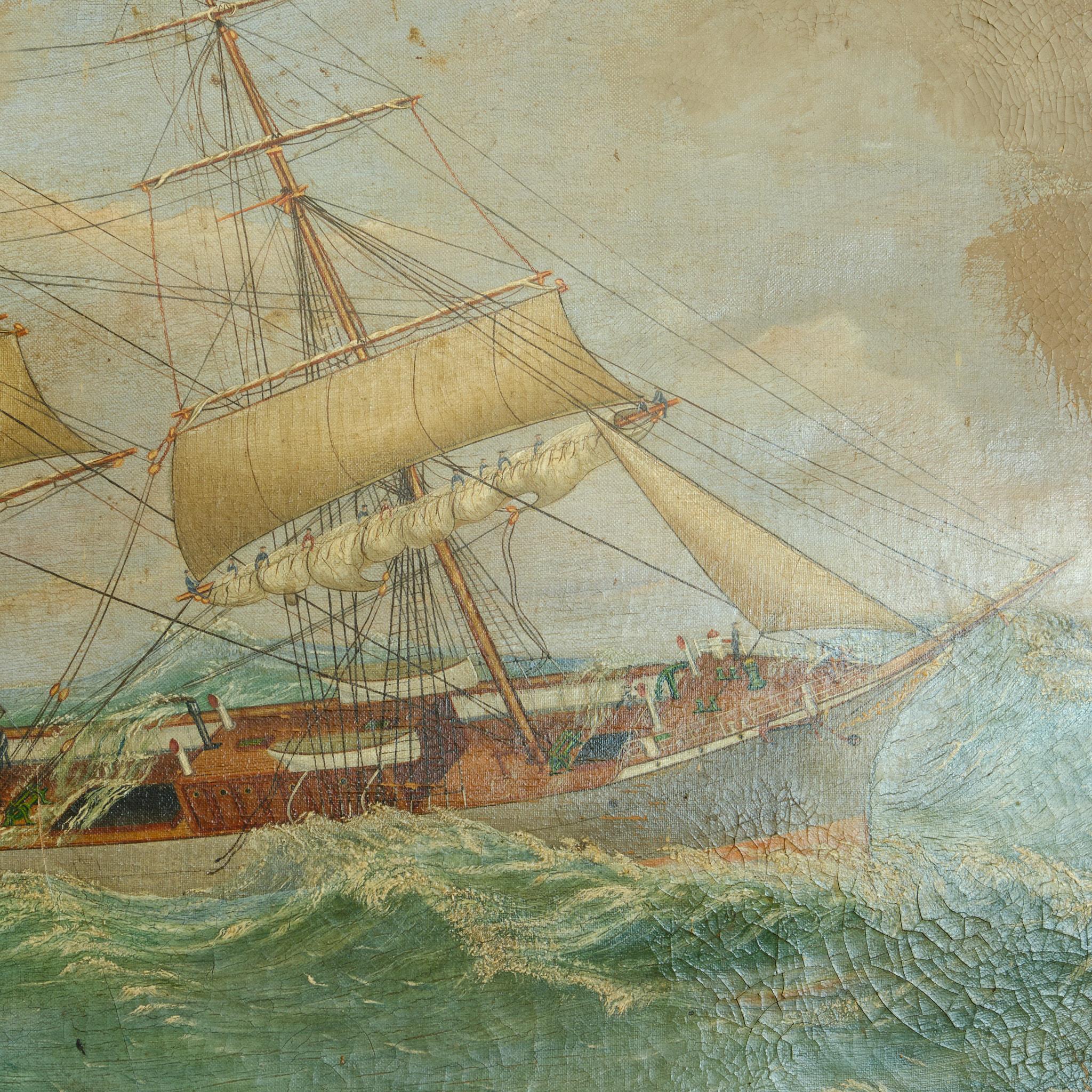 Britannico Pittura navale olio su tela in vendita