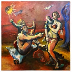 Oil on Canvas Signed and Dated 'A Place in the Sun' by D. Nevins '88