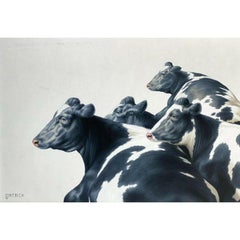 Oil on Canvas "Simple as Black and White" Painting by Lorna Patrick, 1993