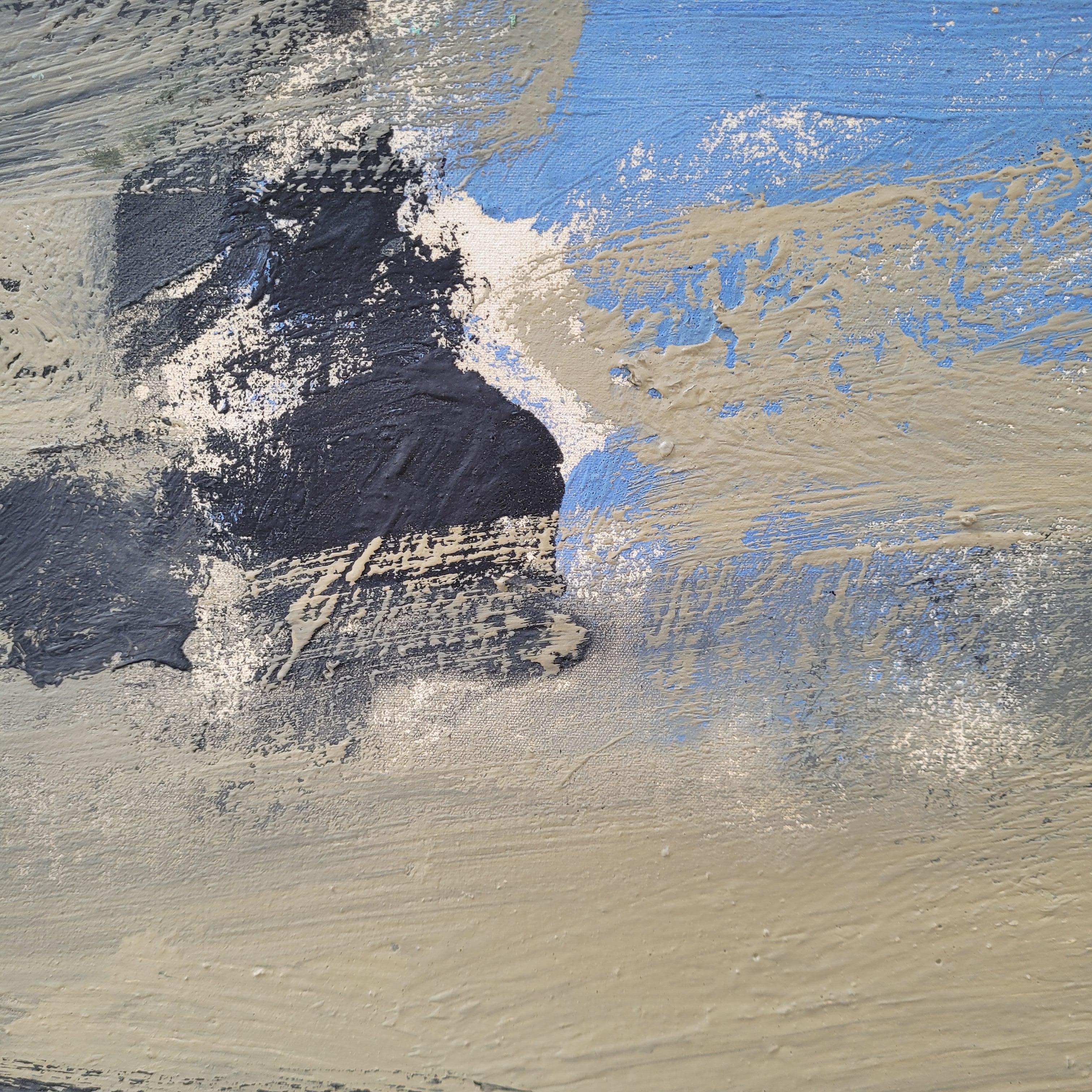 Oil on canvas Spain Abstraction Blue gray “Children's Islands” Esteban de la Foz For Sale 6