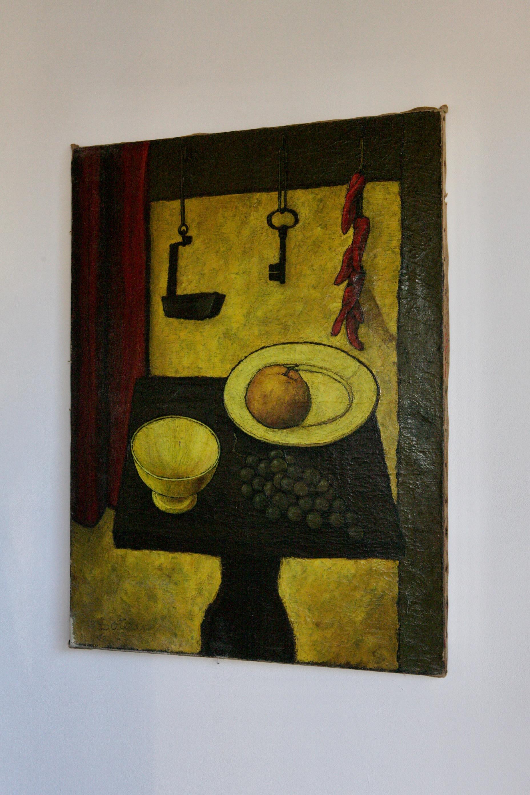 French Oil on Canvas, Still Life by Jorge Soteras (1917 1990)