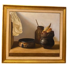 Öl auf Leinwand Stillleben von Juan Lascano, signiert und datiert 1980