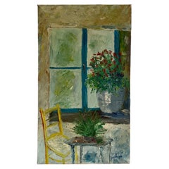 Oil on Canvas Still Life, Flower Bouquet by Serge Doceul, 1986